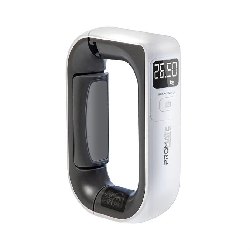 Promate Comfort-Grip High Precision Digital Handheld Luggage Scale - White | InstaScale-50
