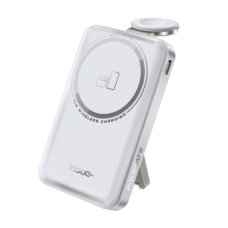 Promate Ultra-Compact Travel-Safe Charging Station 10000mAh - White | Mavrix-3