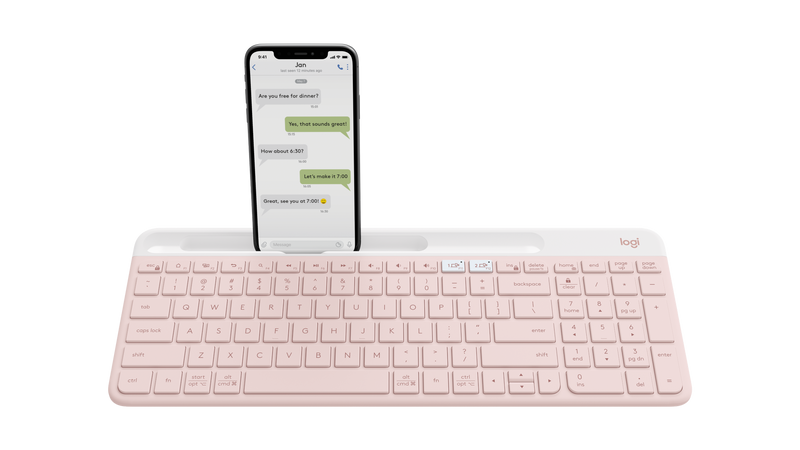 Logitech K580 Slim Multi-Device Wireless Keyboard - Rose | 920-011328