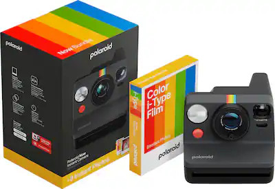 Polaroid Now Generation 3 Instant Camera + Color Film Bundle - Black | POLLSNOWGEN3BUNDLEBLK