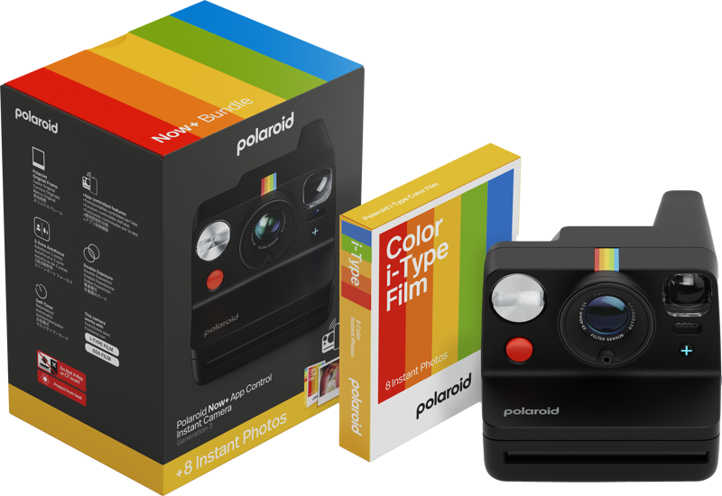 Polaroid Now+ Generation 3 Instant Camera + Color Film Bundle - Black | POLLSNOW+GEN3+BUNDLEBLK