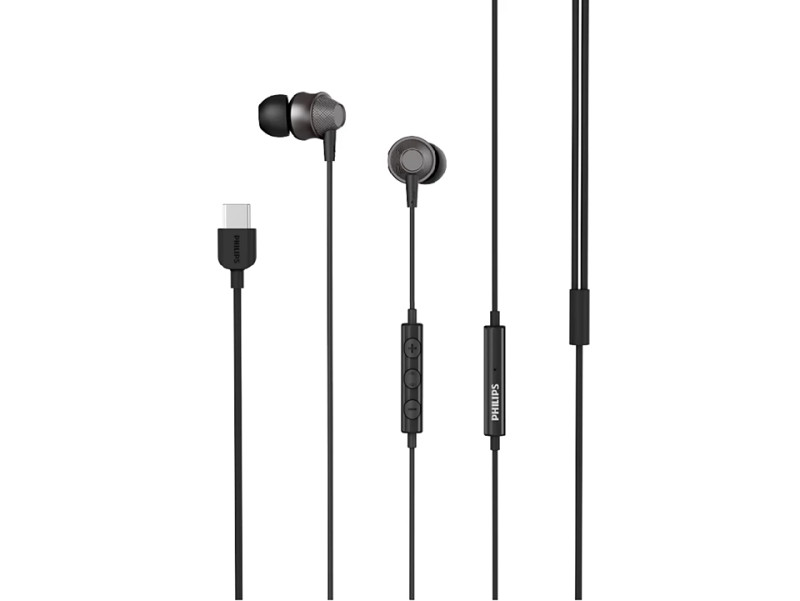 Philips Wired USB-C Earbuds with Microphone - Black | TAE1120
