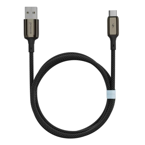 Proove Dense Metal USB-A to Type-C Cable 2.4A 1m - Black | CCDM20001201