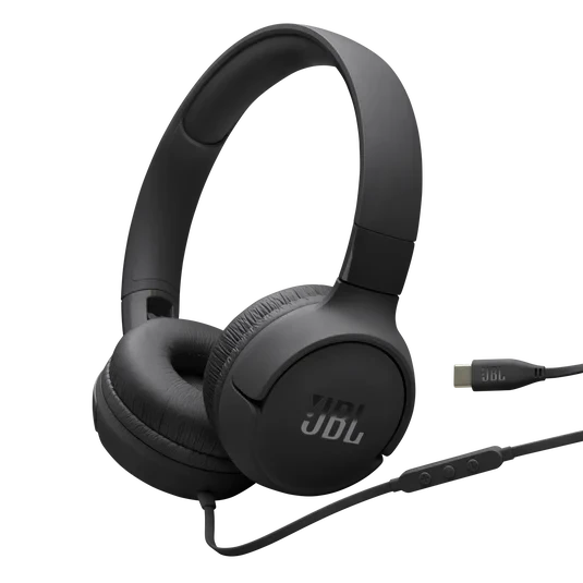 JBL Tune 520C USB-C Hi-Res Wired On-Ear Headphones - Black | JBLT520CBLK