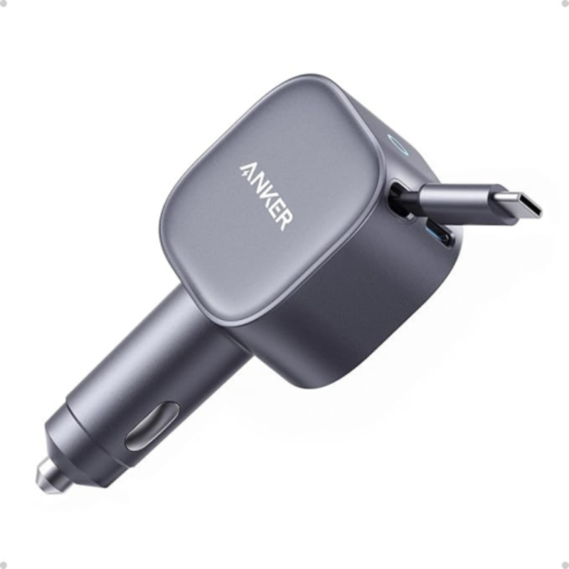 Anker Nano 75W Car Charger - Built-In Retractable USB-C Cable | A2738HA2