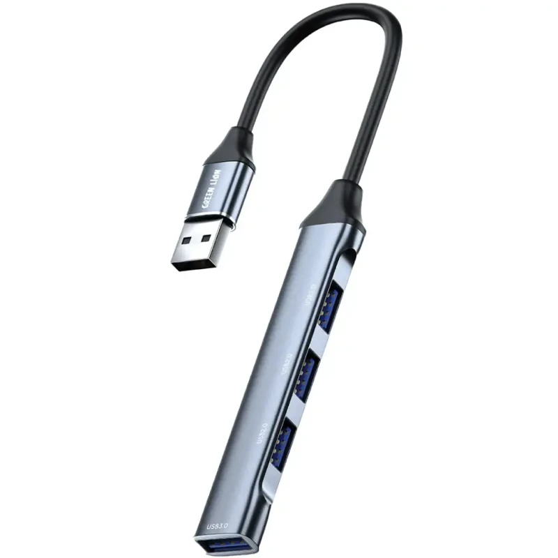 Green Lion 4-In-1 USB Hub - Docking Station Adapter - Black | GN4N11HUSBCBK