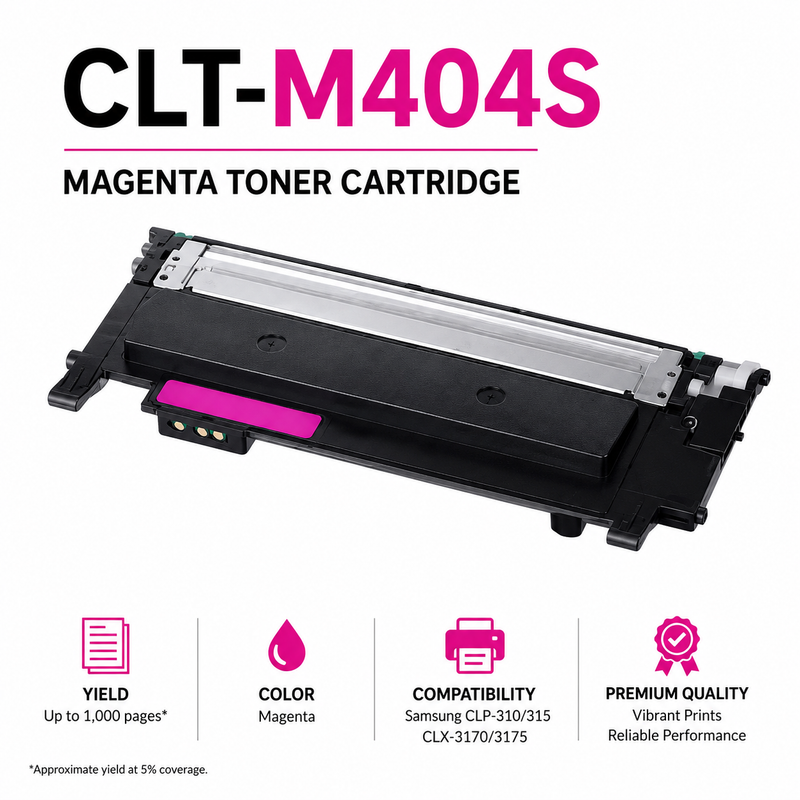 Samsung CLT-M404S Compatible Magenta Toner Cartridge | CLT-M404S