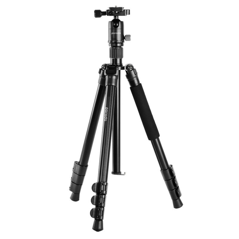 Porodo Aluminium Tripod with Ballhead - Black | PD-TRPBAL-BK