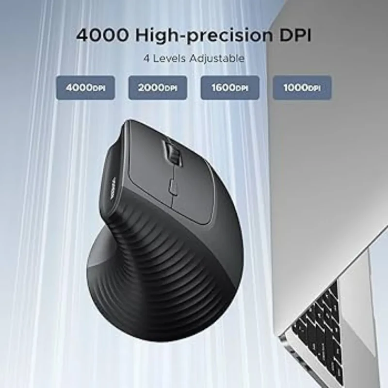 UGREEN Vertical Ergonomic Mouse Bluetooth & 2.4G 4000 DPI - Black | 65042