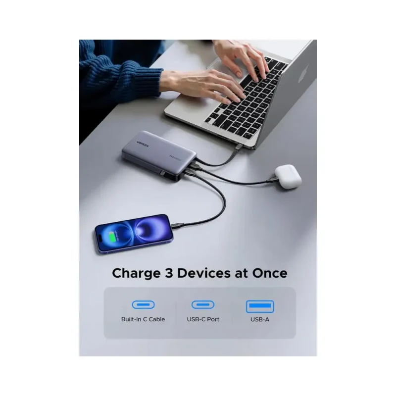 UGREEN PB773 MagFlow 10000mAh Wireless Power Bank Qi2 25W MagSafe-Compatible