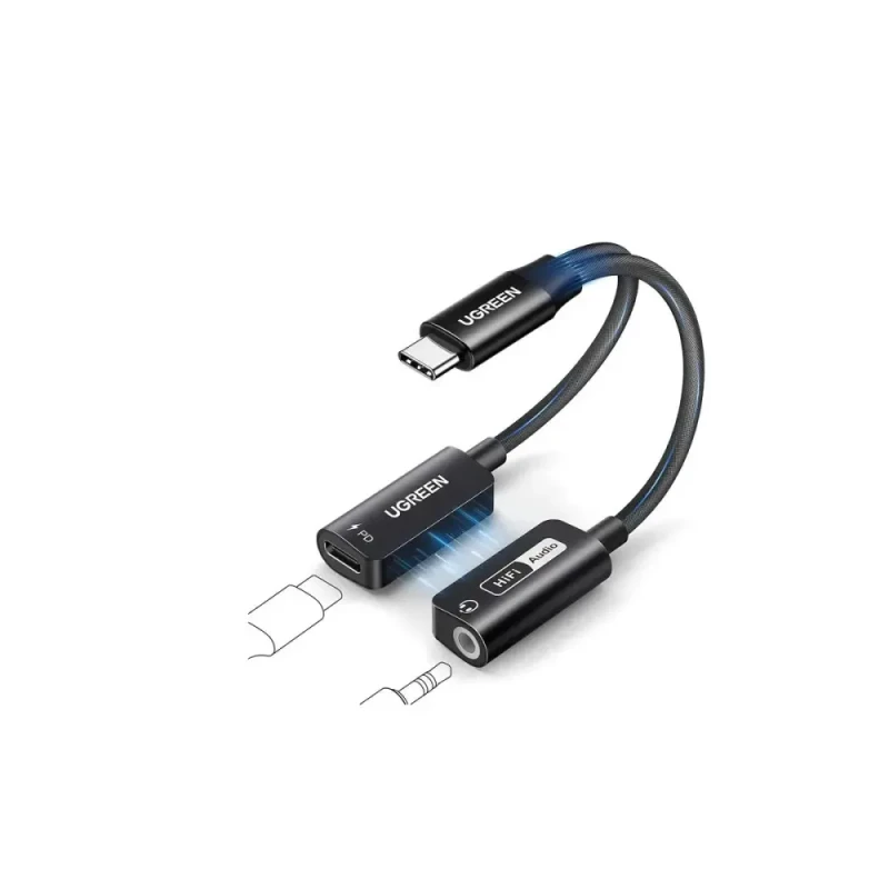 UGREEN CM721 2-in-1 USB-C to 3.5mm Headphone & USB-C Charging Adapter | 25837