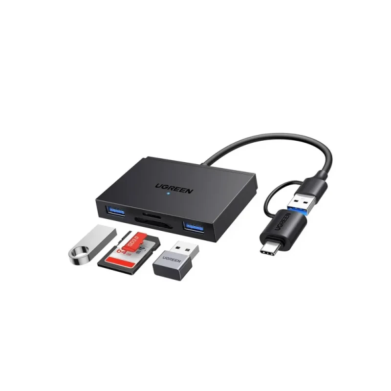 UGREEN CM812 4-in-1 USB-C & USB-A Card Reader with USB Ports | 45167