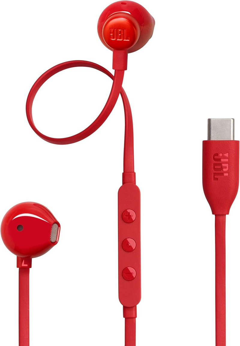 JBL Tune 305C USB-C Earphones Red | JBLT305CRED