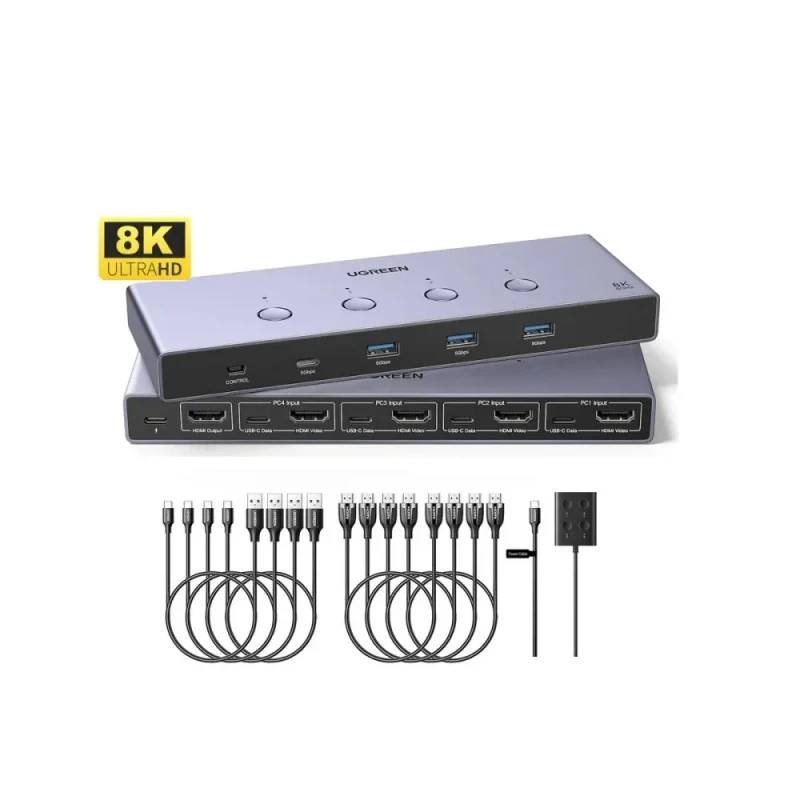 UGREEN AK701 8K 4-Port HDMI KVM Switch Box 4 PCs to 1 Monitor | 55397
