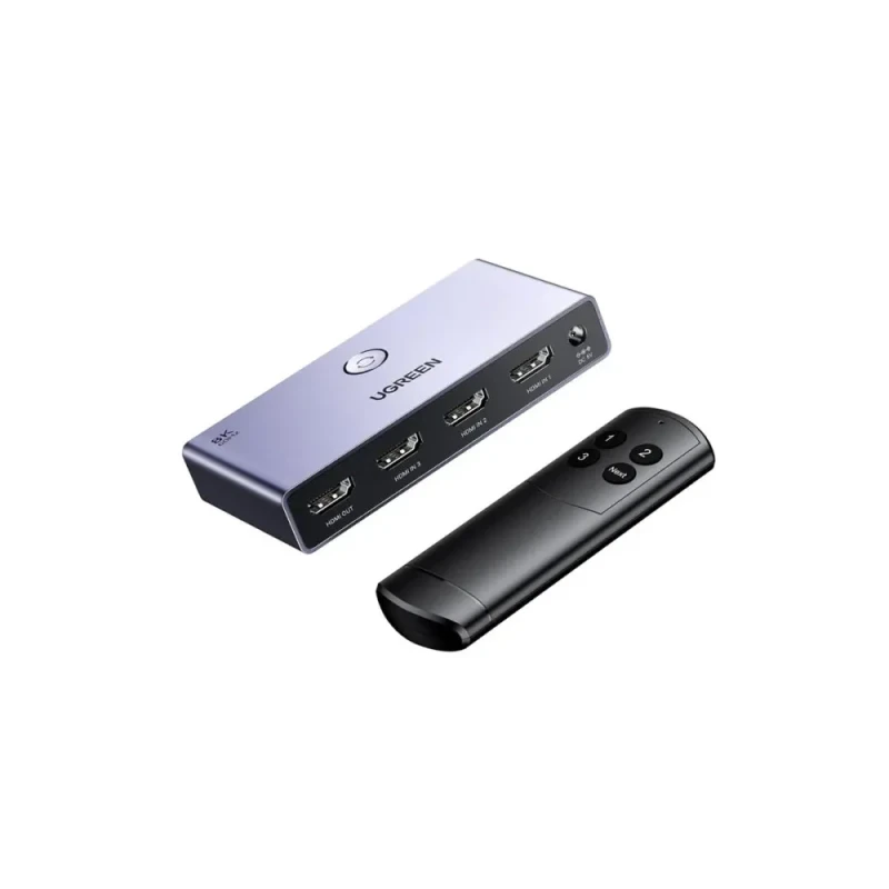 UGREEN CM624 Ultra HD 8K@60Hz HDMI 2.1 Switch 3 In 1 Out Aluminum Body with Remote Control | 15604