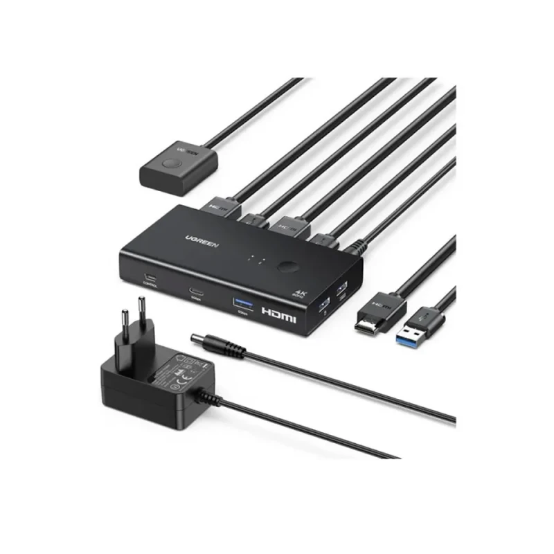 UGREEN AK502 4K 2-Port HDMI KVM Switch Box 2 PCs to 1 Monitor | 45452