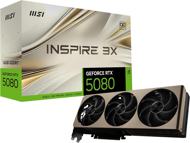 MSI GeForce RTX 5080 16GB INSPIRE 3X OC Graphics Card | 912-V531-203