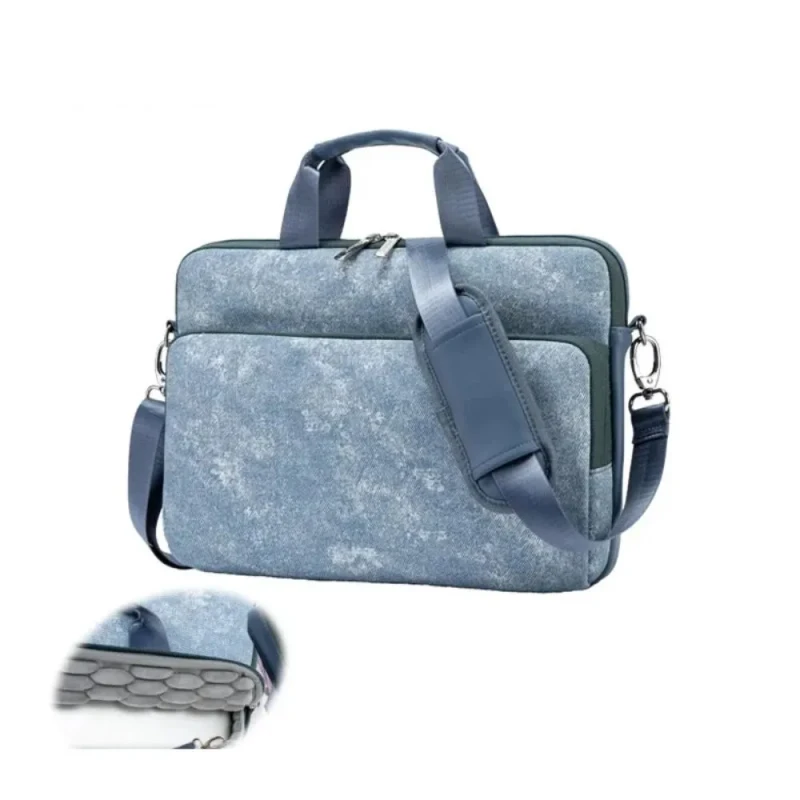 Kinmac 360° Shockproof Embossed Leather Laptop Case Denim | KMC474-75