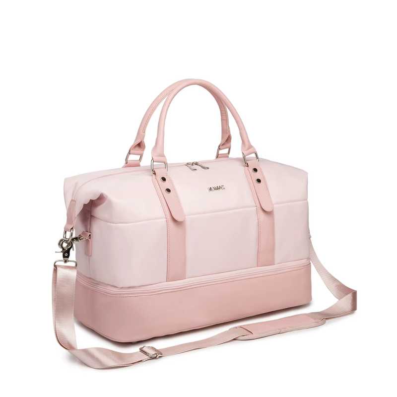 KINMAC KMC480 3-in-1 Travel Duffel Bag – Pink Water-Resistant Weekender with Laptop Sleeve & Shoe Compartment