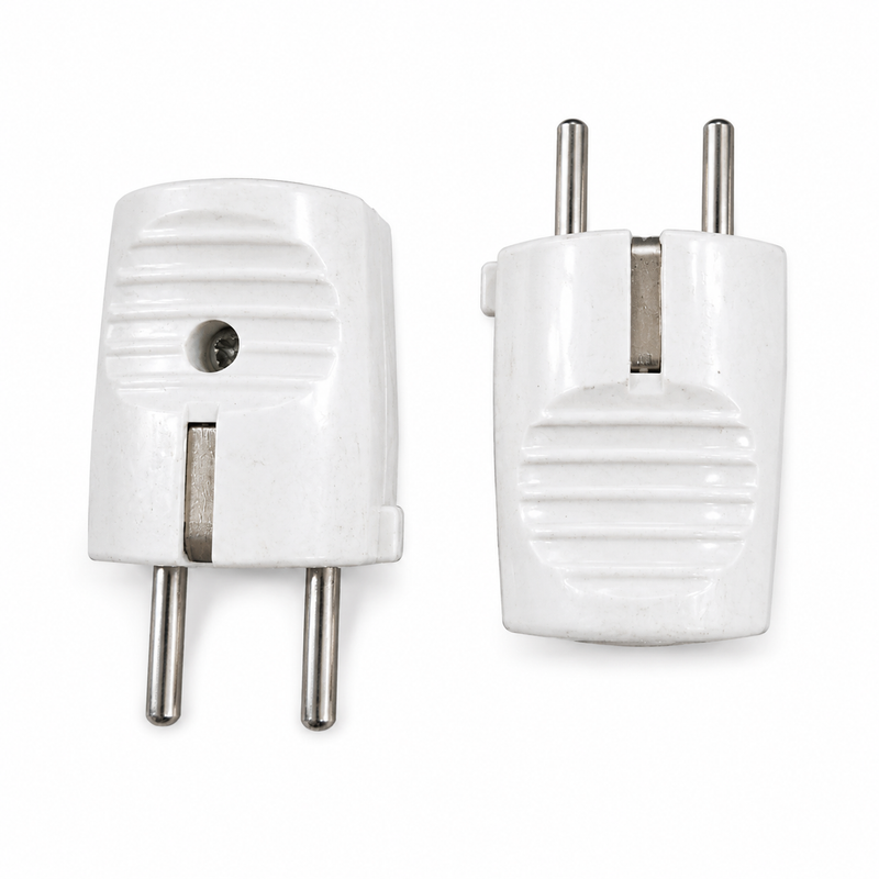 White 2-Pin EU Plug Adapter 10A 250V | EU-ADP-10A