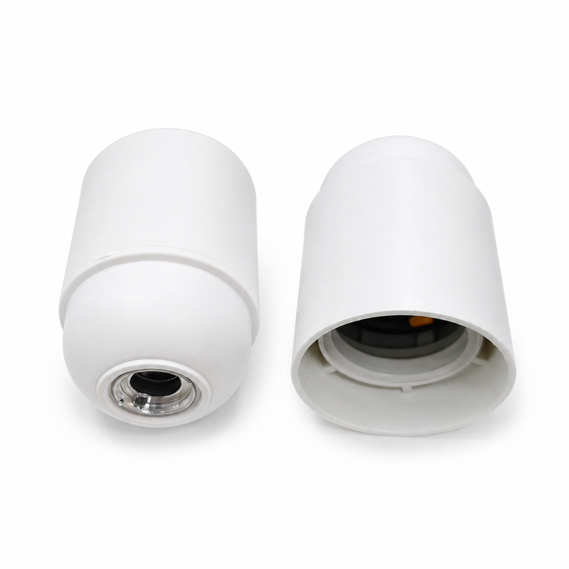 White E27 Lamp Holder Socket With Open Cap | LH-E27-OC