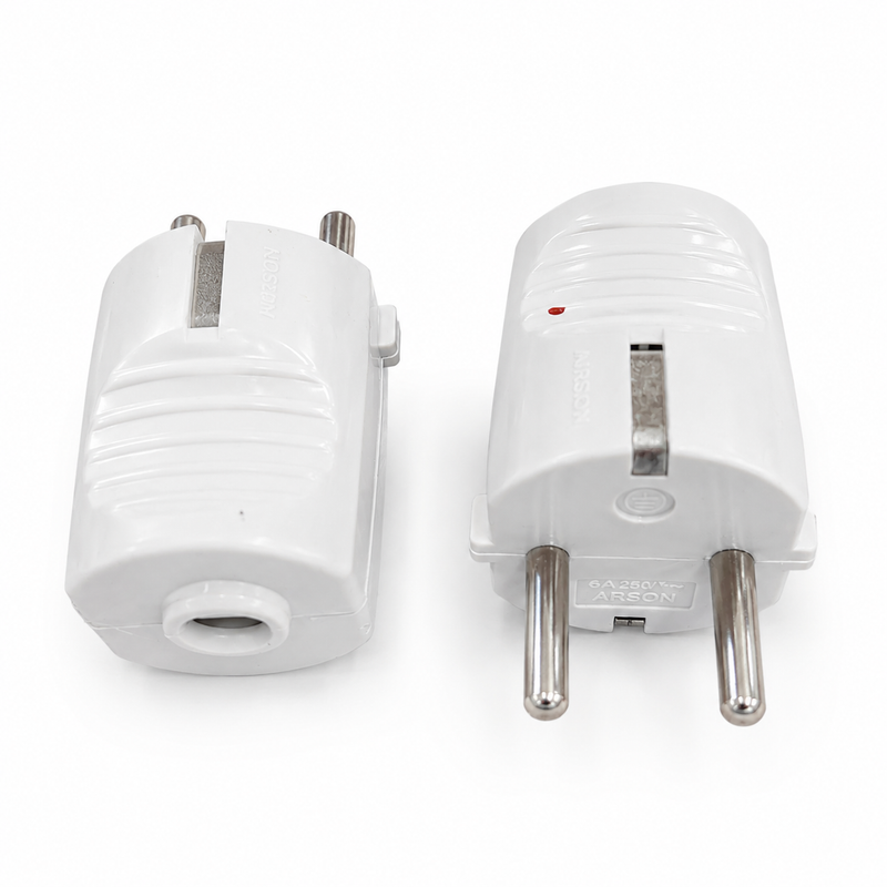 Arson White 2-Pin Plug Adapter 6A 250V | ARS-ADP-6250