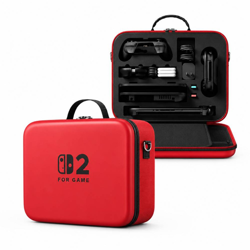 Nintendo Switch 2 All In One Travel Carrying Storage Case - Red