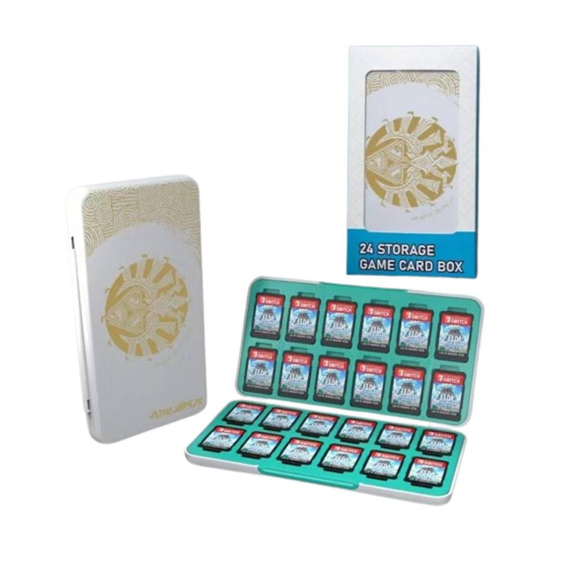 Nintendo Switch 2 Game Card Storage Case 24 Slots Zelda Design - White