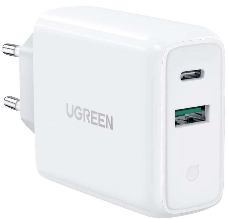 UGREEN Dual Port USB-C & USB-A Smart & Fast Charger Adapter | 60468