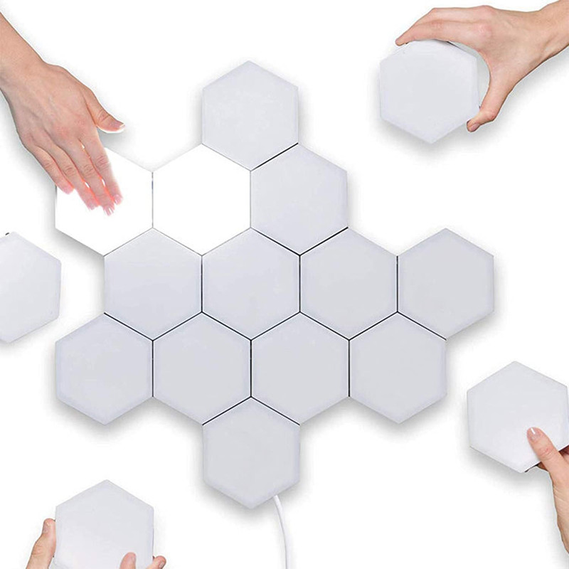 Hexalight Modular Touch-Control LED Lighting System Monochrome - 9 Pieces