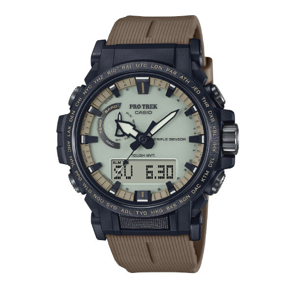 Casio PRO TREK Solar Climbing Watch - Black/Brown | PRW-61LD-5DR