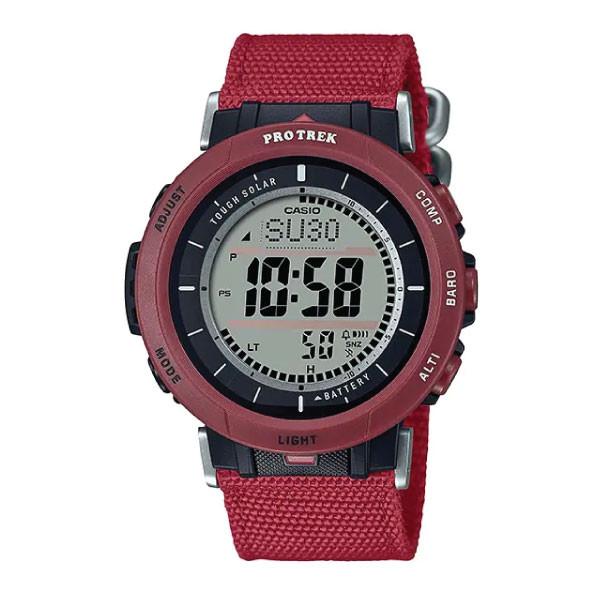 Casio PRO TREK Solar Climbing Watch - Burgundy | PRG-30B-4DR