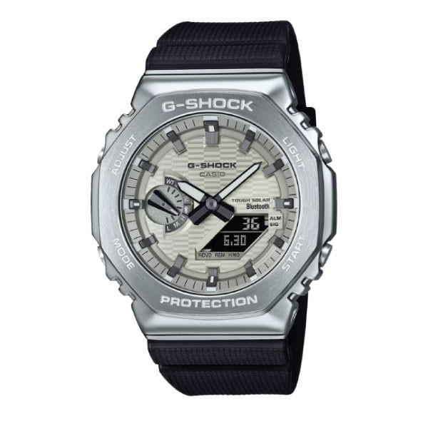Casio G-SHOCK G-STEEL Bluetooth Solar Watch - Silver & Black | GBM-2100A-8BDR