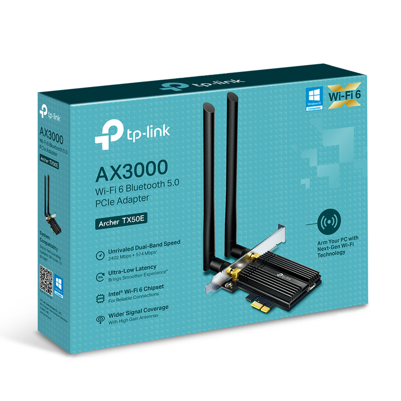 TP-Link AX3000 Wi-Fi 6 Bluetooth 5.0 PCIe Adapter | Archer TX50E