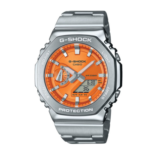 Casio G-SHOCK G-STEEL Casual Men Analog-Digital Watch - Silver & Orange | GM-2110D-4ADR