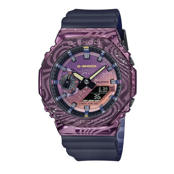 Casio G-SHOCK Milky Way Galaxy Casual Men Analog-Digital Watch - Black, Purple & Navy | GM-2100MWG-1ADR