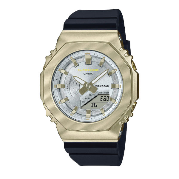 Casio G-SHOCK Metal-Covered Women Analog-Digital Watch - Silver & Light Gold | GM-S2100BC-1ADR