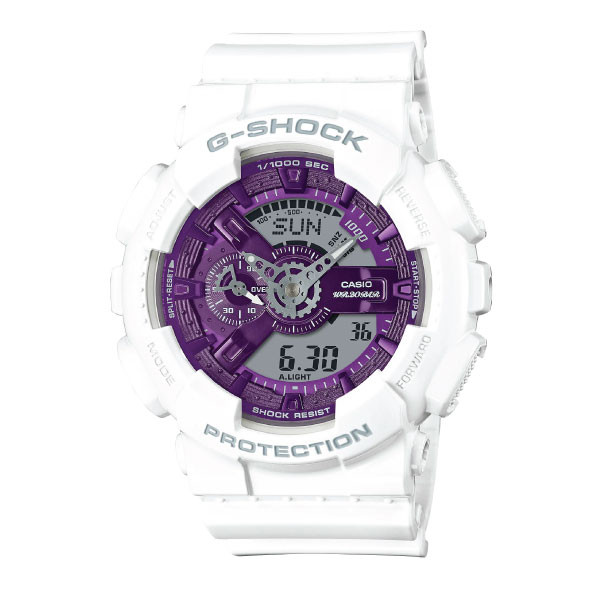 Casio G-SHOCK Seasonal Collection Casual Men Analog-Digital Watch - White & Purple | GA-110WS-7ADR