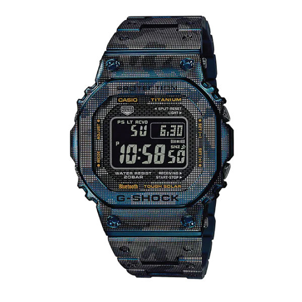 Casio G-SHOCK Full Metal Titanium Men Watch - Blue & Black Camouflage | GMW-B5000TCF-2DR