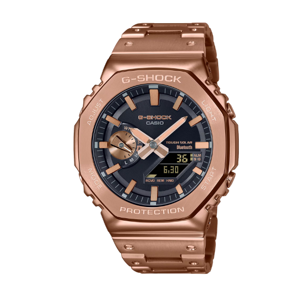 Casio G-SHOCK Solar Men Watch - Black Rose Gold Plated | GM-B2100GD-5ADR