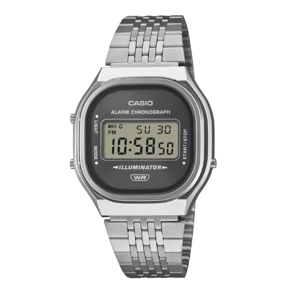 Casio Vintage Digital Unisex Metal Watch - Silver / Black | A140WE-8ADF