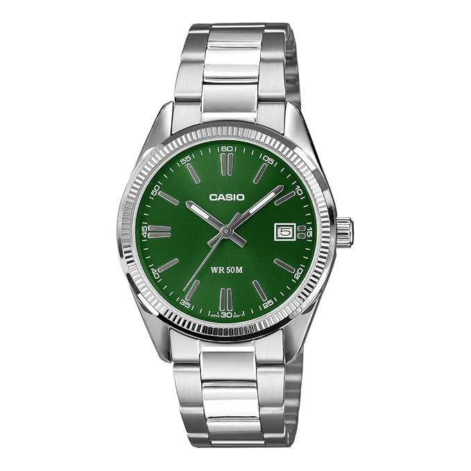 Casio Unisex 3-Hand Watch - Green / Silver | UTP-1302PD-3A1VDF