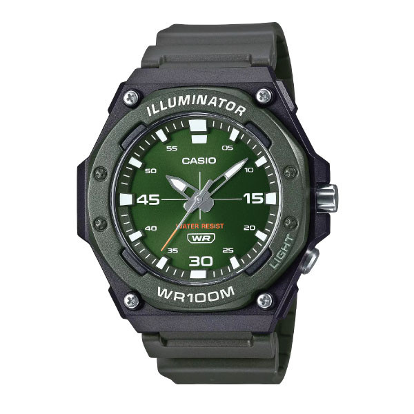 Casio Men 3-Hand Watch - Black / Green | MW-620H-3AVDF