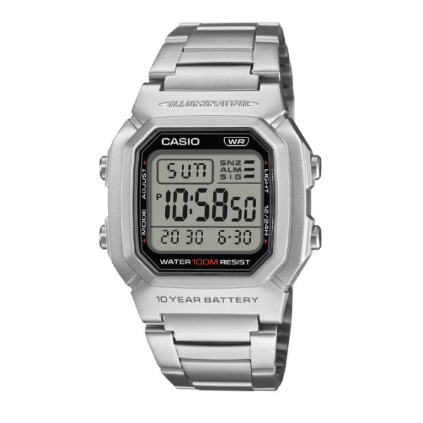 Casio Digital Men Watch - Silver | W-800HD-1AVDF