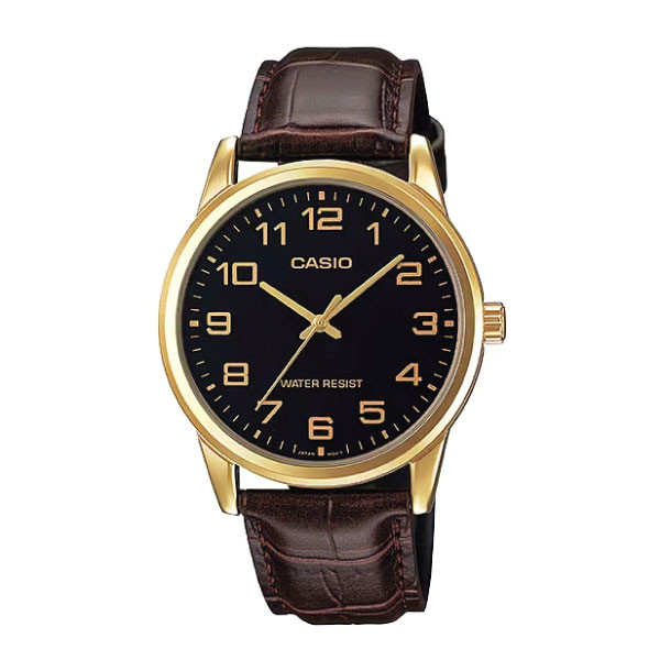 Casio Men 3-Hand Watch - Brown / Gold Plated | MTP-V001GL-1BUDF