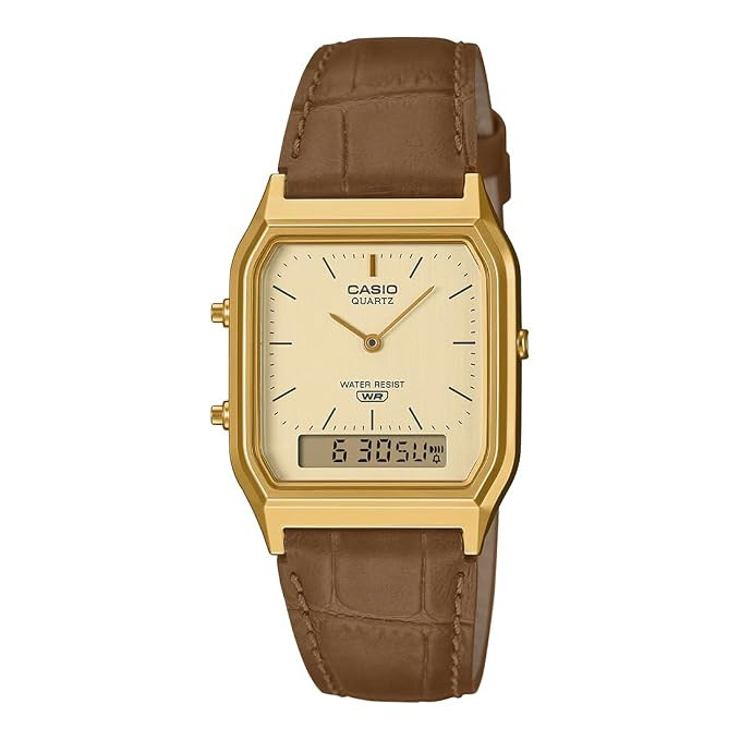 Casio Vintage Analog-Digital Unisex Watch - Brown / Gold Plated | AQ-230EGL-9ADF