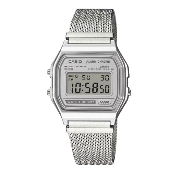 Casio Vintage Digital Unisex Watch - Silver | A158WEM-7DF