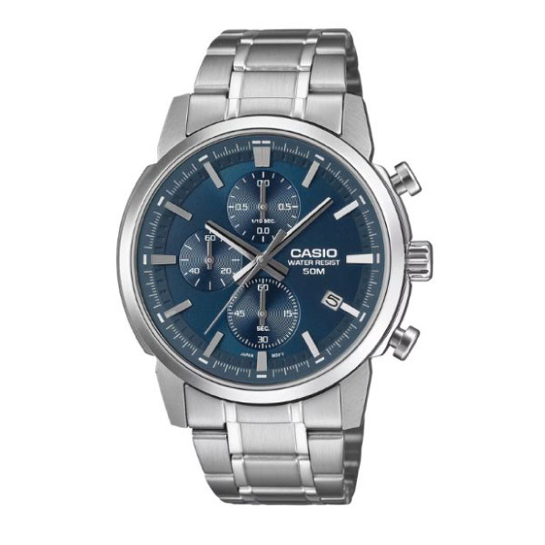 Casio Men 3-Hand Watch - Silver / Blue | MTP-E510D-2A2VDF