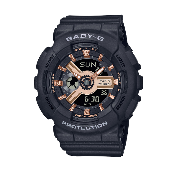 Casio Baby-G Women Analog-Digital Watch - Black / Rose Gold | BA-110XRG-1ADR