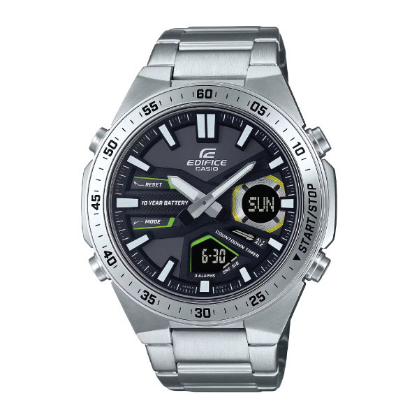 Casio Edifice Men Analog-Digital Watch - Silver Black | EFV-C110D-1A3VDF